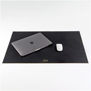 Personalized Leather Desk Blotter-Black - 47297D-B