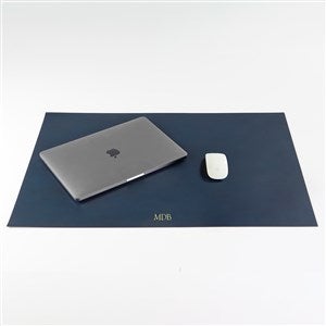 Personalized Leather Desk Blotter-Navy - 47297D-N