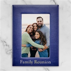 Personalized 4quot; x 6quot; Leather Studio Frame-Navy - 47310D-N