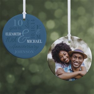 Eternal Love Personalized Anniversary Photo Ornament - Small Glossy - 2 Side - 47332-2S