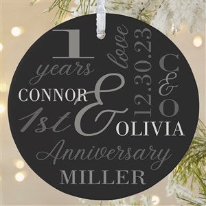 Eternal Love Personalized Anniversary Ornament- 3.75 Matte - 1 Sided - 47332-1L