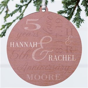 Eternal Love Personalized Anniversary Ornament- 3.75 wood - 1 Sided - 47332-1W