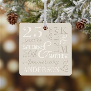 Eternal Love Personalized Metal Anniversary Christmas Ornament - 47332-1M