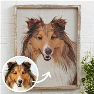 Cartoon Your Pet Whitewashed Barnwood Frame Wall Art- 14x 18 - 47422-14x18