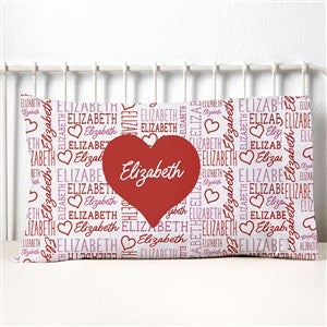 Repeating Name Heart Personalized 20 x 31 Pillowcase - 47461-F