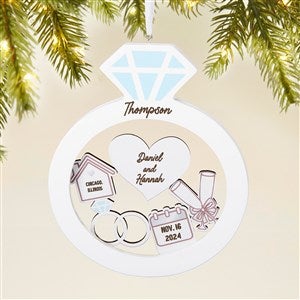 Wedding Personalized Snow Globe Shaker Ornament - 47476