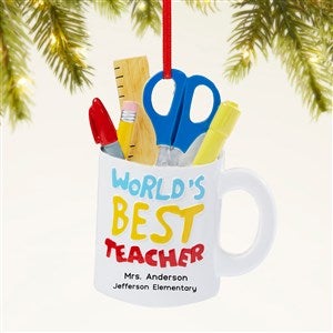 Worlds Best Teacher Personalized Ornament - 47481