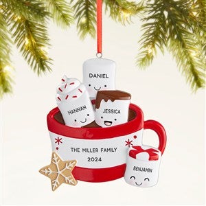 Marshmallow Family Personalized Christmas Ornament - 4 Names - 47484-4