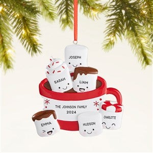 Marshmallow Family Personalized Christmas Ornament - 6 Names - 47484-6