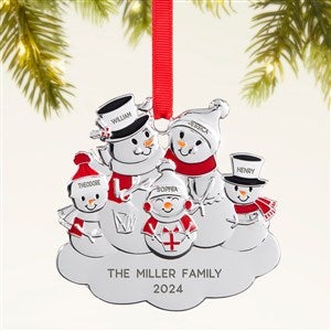 Snowman Family Personalized Metal Ornament-5 Name - 47485-5