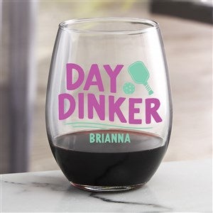 Pickleball Personalized Stemless Wine Glass - 47513-S