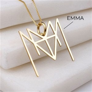 Personalized Geometrical Name Necklace - Gold - 47516D-GP