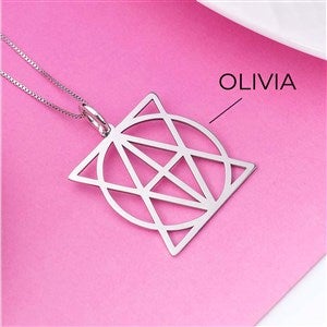 Personalized Geometrical Name Necklace - Silver - 47516D-S