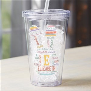 Easter Bunny Repeating Name Personalized 17 oz. Acrylic Insulated Tumbler - 47590