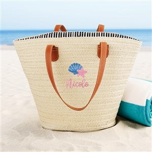 Beach Fun Personalized Straw Beach Bag - 47692