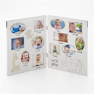 Engraved Babys First Year Hinged Picture Frame - 47702