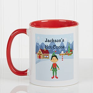 Personalized Christmas Mugs - Family Character - Red Handle - 4772-R