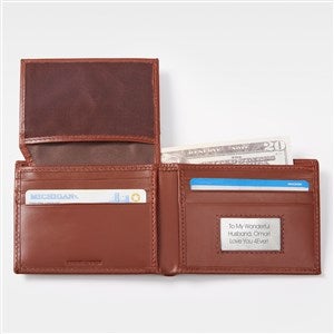 Engraved Dark Brown RFID  Passcase Wallet - 47724