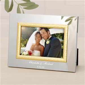 Wedding Personalized Silver  Gold Hammered Frame - 4 x 6 - 47825-S