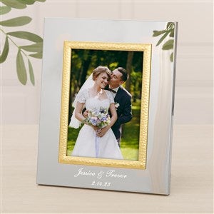 Wedding Personalized Silver  Gold Hammered Frame - 5 x 7 - 47825-M