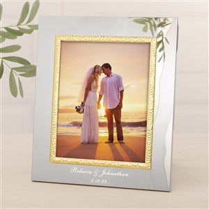 Wedding Personalized Silver  Gold Hammered Frame - 8 x 10 - 47825-L