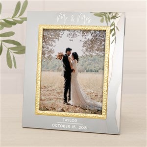 Modern Wedding Personalized Silver  Gold Hammered Frame - 8 x 10 - 47826-L