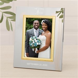 Elegant Couple Personalized Silver  Gold Hammered Frame - 5 x 7 - 47827-M