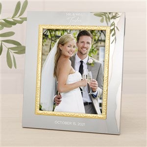 Elegant Couple Personalized Silver  Gold Hammered Frame - 8 x 10 - 47827-L