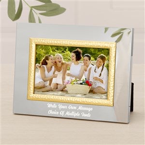 Engraved Message Silver  Gold Hammered Picture Frame - 4x6 - 47828-S