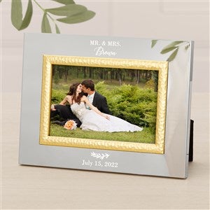 Laurels Of Love Personalized Silver  Gold Hammered Frame - 4 x 6 - 47829-S