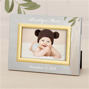 Personalized Silver  Gold Baby Hammered Picture Frame - 4x6 - 47830-S