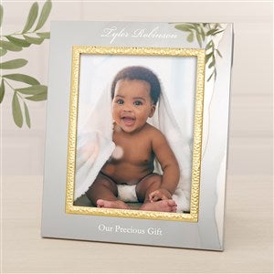 Personalized Silver  Gold Baby Hammered Picture Frame - 8x10 - 47830-L