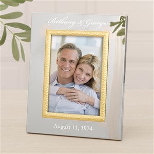 Personalized Silver  Gold Anniversary Hammered Picture Frame - 5x7 - 47831-M