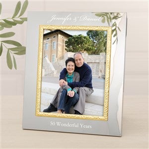 Anniversary Personalized Silver  Gold Hammered Frame - 8 x 10 - 47831-L