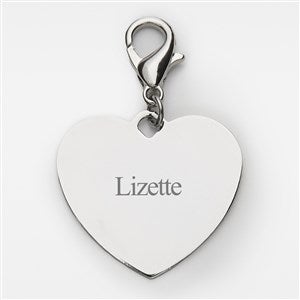 Engraved Silver Heart Charm - 47860
