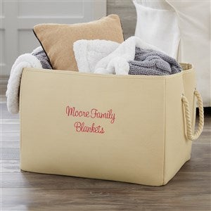 Write Your Own Personalized Embroidered Storage Tote- Natural - 47917-N
