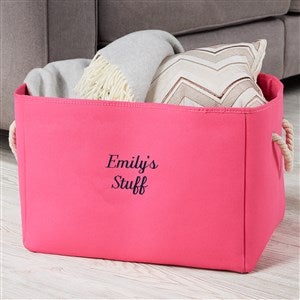 Write Your Own Embroidered Storage Tote - Pink - 47917-P
