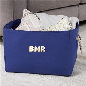 Shadow Name Personalized Embroidered Storage Tote- Blue - 47918-B