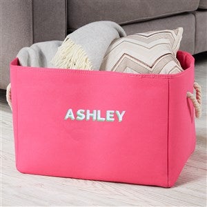 Shadow Name Personalized Embroidered Storage Tote- Pink - 47918-P