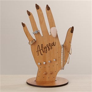 Wooden Hand Personalized Jewelry Holder - Natural Alderwood - 47938-N
