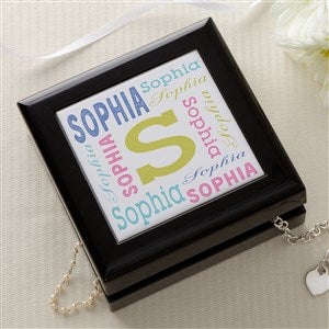 Trendy Repeating Name Personalized Jewelry Box - 47980