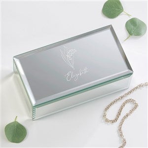 Birth Month Flower Engraved Glass Jewelry Box - Small - 47987-S
