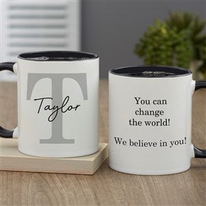 Simple Signature Personalized Coffee Mug 11 oz.- Black - 48074-B