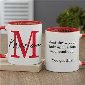 Simple Signature Personalized Coffee Mug 11 oz.- Red - 48074-R