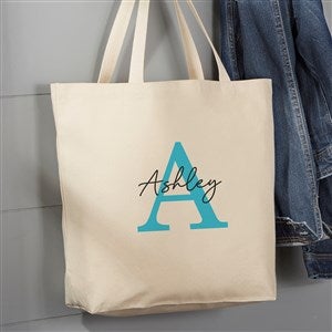 Simple Signature Personalized Canvas Tote Bag- 20 x 15 - 48077