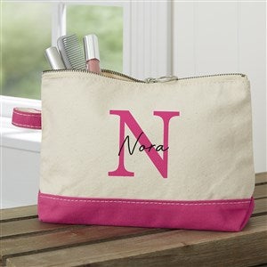 Simple Signature Personalized Pink Makeup Bag - 48078-P