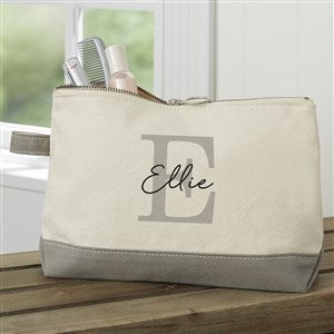 Simple Signature Personalized Grey Makeup Bag - 48078-G