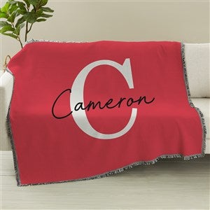 Signature Initial Personalized Woven Throw Blanket - 56x60 - 48082-A