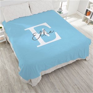 Simple Signature Personalized 90x90 Plush Queen Fleece Blanket - 48082-QU