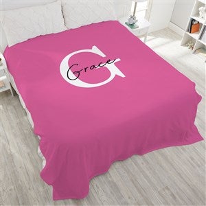 Signature Initial Personalized Plush Fleece Blanket - King - 48082-K